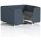 Brixworth 6 Seater Booth with Table, White Legs, Black/Silver Table, Rivet Fabric, Crucible Panels And Prime Sofa