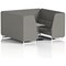 Brixworth 6 Seater Booth with Table, White Legs, Grey/Silver Table, X2 Fabric, Number Panels And Sofa