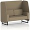 Brixworth 2 Seater Open Booth, Black Legs, Main Line Flax Fabric, Bank Panels And Sofa