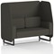 Brixworth 2 Seater Open Booth, Black Legs, Main Line Flax Fabric, Temple Panels And Sofa