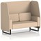 Brixworth 2 Seater Open Booth, Black Legs, Synergy Fabric, Affix Panels And Sofa