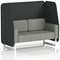 Brixworth 2 Seater Open Booth, White Legs, Rivet Fabric, Charcoal Panels And Vitreous Sofa