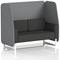 Brixworth 2 Seater Open Booth, White Legs, Synergy Fabric, Partner Panels And Mix Sofa