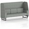 Brixworth 3 Seater Open Booth, Black Legs, Rivet Fabric, Prime Panels And Sofa