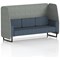 Brixworth 3 Seater Open Booth, Black Legs, Rivet Fabric, Prime Panels And Crucible Sofa