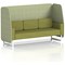 Brixworth 3 Seater Open Booth, White Legs, Rivet Fabric, Burnish Panels And Olive Sofa