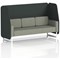 Brixworth 3 Seater Open Booth, White Legs, Rivet Fabric, Charcoal Panels And Vitreous Sofa