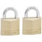 Master Lock 30mm Brass Padlock with 2 Keys, Pack of 2