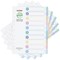 Snopake Reborn Index Dividers, 10-Part, Blank Multicoloured Tabs, A4, Assorted Pastel Colours, Pack of 5