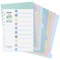 Snopake Reborn Index Dividers, 10-Part, Blank Multicoloured Tabs, A4, Assorted Pastel Colours, Pack of 5