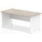 Impulse 1600mm Two-Tone Rectangular Desk, White Panel End Leg, Grey Oak