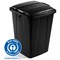 Durable Durabin Eco Strong Square Recycling Bin, 90 Litre, Black with Black Lid