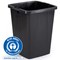 Durable Durabin Eco Strong Square Recycling Bin, 90 Litre, Black with Black Lid