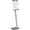 Durable Info Sign Aluminium Display Panel Info Floor Stand, A3, 1.25m, Silver