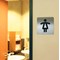 Durable Stainless Steel Adhesive Ladies WC Symbol Square Bathroom Toilet Sign, 150x150mm, Black on Silver